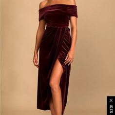 Nwt Red Velvet Lulus Dress Size Small Velvet Evening Gown, Velvet Evening Dress, Velvet Bodycon Dress, Maxi Dress Wedding Guest, Cocktail Dress Prom, Velvet Maxi Dress, Velvet Maxi, Party Kleidung, Burgundy Velvet