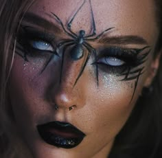 Spider Makeup, Holloween Makeup, Drag Make-up, Creepy Halloween Makeup, Cute Halloween Makeup, Halloween Makeup Pretty, Cool Halloween Makeup, Face Art Makeup, Halloween Makeup Scary