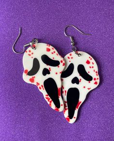 Bloody Scream Horror Movie Ghost Face Earrings - 1 pair Ghostface Merch, Scream Merch, Scary Jewelry, Scream Earrings, Horror Items, Scream Horror Movie, Horror Clothes, Scream 1, Cute Birthday Gift