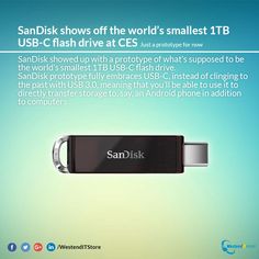 sandisk shows off the world's smallest 1tb usb - c flash drive at ces