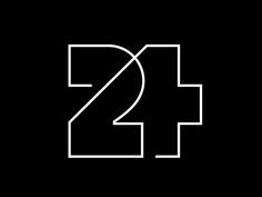 the number twenty two in white on a black background