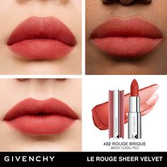 Shop Givenchy's Le Rouge Sheer Velvet Matte Lipstick at Sephora. This matte lipstick delivers buildable lip color with a blurred, soft-focus effect. True Red Lipstick, Velvet Matte Lipstick, Givenchy Beauty, Velvet Lipstick, Lipstick Collection, Beauty Sponge, Acai Berry, Lip Hydration, Mango Butter