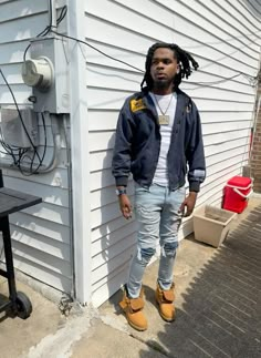 ig @backend.marii Big Drip Outfit Men, Camo Jacket Outfit Men, Timbs Outfit Men, Winter Fit Ideas, Timbs Outfit, Drew Outfits, Dickies Outfit, Hype Outfits, Timberland Outfit