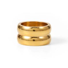 This best-selling ring is a fusion of elegance and style, making it a must-have for your jewelry collection!

Fusion Stack Gold Ring Luxury Gold Stackable Rings With A Contemporary Style, Modern Stackable Rings In Recycled Gold With Polished Finish, Modern Tarnish-resistant Yellow Gold Midi Rings, Luxury Gold Statement Stackable Rings, Luxury Gold-tone Brass Rings, Two Rings, Layer Necklace, Stylish Rings, Resin Ring