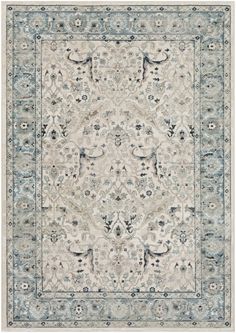 Surya Mesopotamia Babylonian Rug | Oriental Area Rug | Rugs Direct Surya Rug, Updated Traditional, Surya Rugs, Gray Rug, Rug Direct, Mesopotamia, Traditional Area Rugs, Indoor Area Rugs, Blue Ink