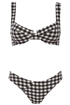 Gingham Set, Plaid Set, Neon Bikinis, Tanning Oil, Gingham Fabric, Swimwear Collection, Tropical Print, Bra Sizes, Best Seller