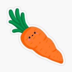 a cartoon carrot sticker on a white background