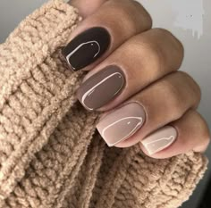 Fall Gel Nails, Nail Colours, Cute Gel Nails, Colorful Nail Designs, Neutral Nails