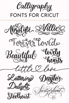 some type of calligraphy that is in different font styles