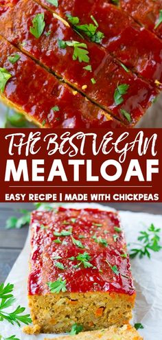 the best vegan meatloaf recipe made with chickpeas and parsley