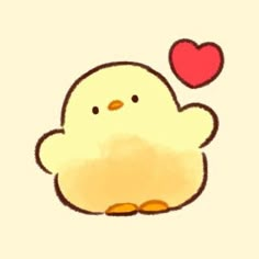 a drawing of a chicken with a heart on it's back