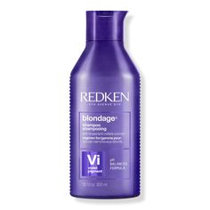 Blondage Color Depositing Purple Shampoo - Redken | Ulta Beauty Redken Purple Shampoo, Redken Shampoo And Conditioner, Purple Shampoo For Blondes, Color Depositing Shampoo, Purple Shampoo And Conditioner, Eye Vitamins, Makeup Bag Organization, Purple Shampoo, Exfoliate Face