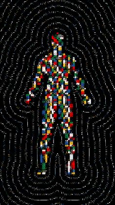 an image of a man made out of legos in the shape of a person