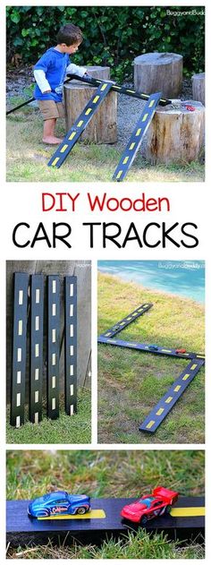 the diy wooden car tracks are great for kids to play with and learn how to make them