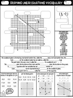 graphing linears worksheet for grade 3 students with answers and examples to use