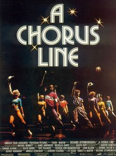 a movie poster for a circus line with dancers on the stage in front of them