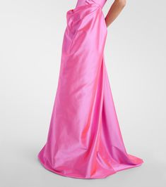 Camille satin gown in pink - Vivienne Westwood | Mytheresa Vivienne Westwood Shop, Vivian Westwood, Gown Pink, Satin Gown, Fitted Bodice, Vivienne Westwood, Fashion Styles, The Star, The Bride