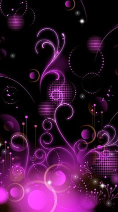 an abstract purple background with circles and stars