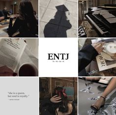 a collage of photos with the words enti on them