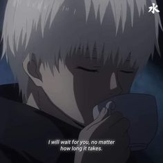 an anime character with white hair drinking from a cup