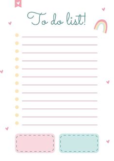 a to do list with hearts and a rainbow