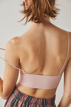 Low back bra is featured in our American made Signature Seamless fabric. * Plunging neckline * Pull-on silhouette | Ali Low-Back Seamless Bra by Intimately at Free People in Pink, Size: XS/S Summer Stretch Seamless Bra, Workout Seamless Bra With Spaghetti Straps, Cami Sports Bra With Removable Pads, Seamless Cami Bra For Workout, Seamless Workout Bra With Spaghetti Straps, Seamless Medium Support Sleeveless Bra, Bra Friendly Bandeau Camisole, Seamless Spaghetti Strap Crop Top For Yoga, Fitted Seamless Camisole Sports Bra