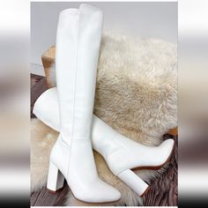 Very Comfortable Elegant Over The Knee Boots 3 Inch Heel Boots Very Soft Faux Leather Spring Knee-high Synthetic Boots Medium Width, Medium Width Synthetic Knee-high Boots For Spring, Heeled Combat Boots, Bridal Boots, Knee Length Boots, Top Moda, Boots White, Oxford Heels, Black Heel Boots