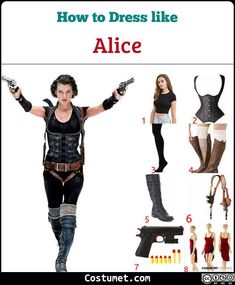 Black Tights Black Boots, Zombie Hunter Costume, Tight Black Shirt, Female Spy, Female Movie Characters