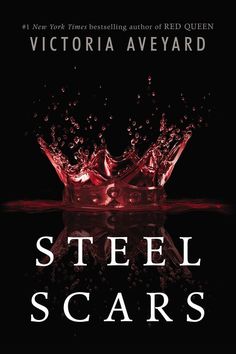 a book cover with water splashing on it and the words steel scars written in red