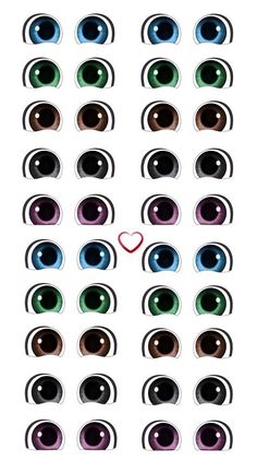 an image of many different colored eyes