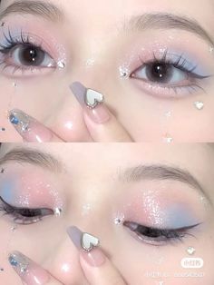 ❀Not Mine❀ Pastel Korean Makeup, Makeup Celeste, Cinnamoroll Makeup, Seventeen Makeup, Pop Makeup, Makeup Asian, Concert Makeup, Makeup Accesories