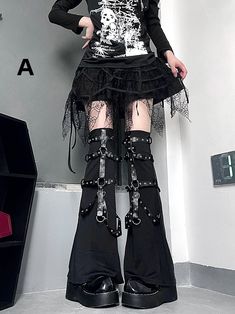 The price is for a pair of leg sleeves only, others are not included. Material:Nylon Gothic Fashion Inspiration, Ig Fits, Diy Armor, Leg Warmer Socks, Punk Goth Fashion, White Punk, Black Leg Warmers, Women's Knee High Boots, Armor Clothing