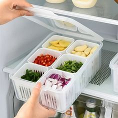 Eniyuu 1 set Reusable Fridge Food Storage Container with Detachable Lids - Keep Fresh Vegetables Fruit Nuts and Meat Organized and Accessible in Your Refrigerator and Pantry, Size:1PC, White Fridge Organizer Walmart, Top Of Freezer Storage, Freezer Storage Solutions, Milk Fridge Storage, Best Way To Organize Freezer, Freezer Meal Storage Containers, Ztorage Next To Fridge, Organizer For Freezer, Grocery Shopping Fridge