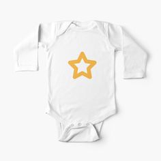 Get my art printed on awesome products. Support me at Redbubble #RBandME: https://www.redbubble.com/i/baby-onesie/Yellow-star-by-marufemia/90878587.8RDFY?asc=u Yellow Star, Baby Star, White Background