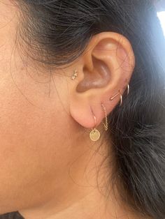 Sometimes simple is best. These ultra lightweight petite dangles are ideal when you just want a tiny bit of movement and shimmer on your ears. These earrings also utilize a lighter weight ear wire, so are also ideal for people newer to wearing dangle earrings. Hypoallergenic Small Hoop Earrings In 14k Gold Filled, Minimalist Single Plug Earring For Everyday, 14k Gold Dangle Cartilage Earrings For Everyday, Everyday 14k Gold Filled Dangle Cartilage Earrings, 14k Gold Dangle Cartilage Earrings, Simple Huggie Cartilage Single Earring, Simple Single Huggie Cartilage Earring, Minimalist Teardrop Single Plug Earring, Everyday 14k Gold Filled Drop Cartilage Earrings