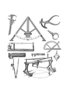 various tools are shown in this black and white photo