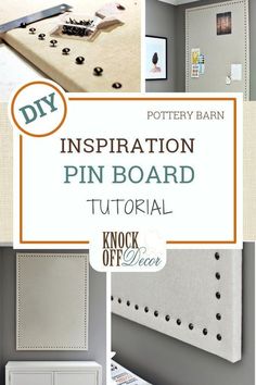 the instructions for how to make a diy pin board