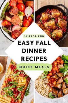 the cover of 50 fast and easy fall dinner recipes