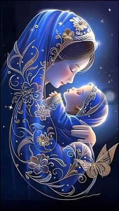 Mother Mary And Baby Jesus, Nativity Scene Pictures, Mother Mary Pictures, Disney Movie Art, Mary And Baby Jesus, Mother Mary Images, Greeting Card Art, Religious Pictures, Beautiful Angels Pictures