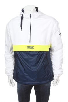 Tommy Jeans Men's Colorblock Popover Jacket, Multicoloured WHite/Blue Size M 90s Nike, Fade Out, Nike Just Do It, Tommy Hilfiger Man, Tommy Jeans, Just Do It