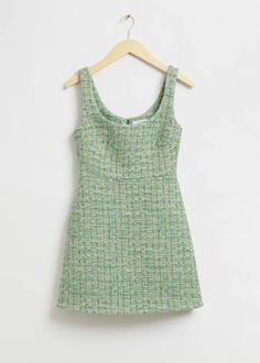 Tweed A-Line Mini Dress - Green - Mini dresses - & Other Stories US Mini Dress Fashion, Trendy Outfit, Dress Crafts, Clothing Styles, Fashion Story, Mini Dresses, Dress Fashion