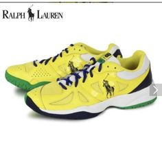 Elevate Your Tennis Game With These Stylish New Balance Sneakers From The Polo Ralph Lauren Collection. Crafted From High-Quality Leather, These Sneakers Are Perfect For Women Who Want To Combine Fashion With Performance. The Vibrant Yellow Color Adds A Pop Of Personality To Your Game, While The Athletic Design Ensures You'll Stay Comfortable And Supported Throughout Even The Most Intense Matches. Whether You're A Seasoned Pro Or Just Starting Out, These New Balance Sneakers Are The Perfect Choice For Any Tennis Player. With A Us Shoe Size Of 6, They're Ideal For Women Who Want To Step Up Their Game Without Sacrificing Style. So Why Wait? Add These Sneakers To Your Collection Today And Expe Ralph Lauren Tennis, Tennis Court Shoes, Tennis Game, Balance Sneakers, New Balance Sneakers, Tennis Player, Ralph Lauren Collection, New Balance Shoes, Tennis Players