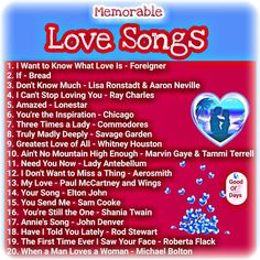 the love song list for memorial