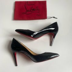 An Iconic Style From Christian Louboutin, These Pigalle Pumps Feature A Sophisticated Design With An Iconic Low-Cut Vamp, Revealing The Dcollet And Tapering Into A Modern Pointed Toe. This Model Showcases Elegant Shiny Black Patent Leather And Iconic Leather Red Bottom Soles. Material: Patent Calf Leather Size: Eu 42 Heel Height: 85mm/ 3.35 In Condition: Good As New, No Signs Of Wear Either On Shoe Or On Sole Red Bottom Pumps, Red Louboutin, Red Bottom, Iconic Style, Red Bottoms, Sophisticated Design, Black Patent Leather, Christian Louboutin Shoes, On Shoes