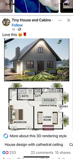 the floor plan for a tiny house and cabin is shown in this post - it - up