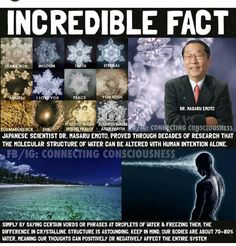 Masaru Emoto Water, Hidden Messages In Water, Water Meaning, Droplets Of Water, Masaru Emoto, Polluted Water, Structured Water, Crystalline Structure, Molecular Structure