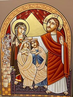 the icon depicts jesus and his family