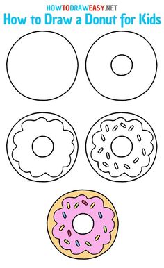 how to draw a donut for kids