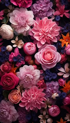 a bunch of flowers that are in the middle of some kind of wallpapers