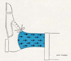 a drawing of a blue shoe with stars on it